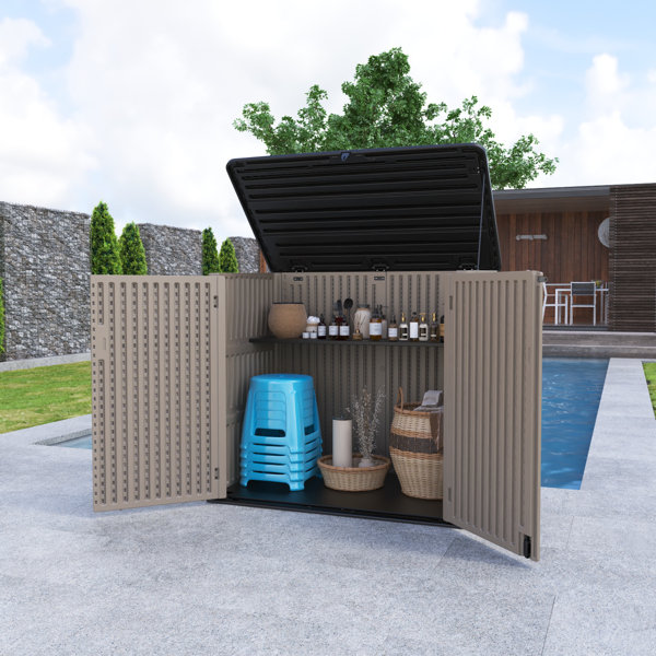 KINYING 4 ft. W x 3 ft. D Plastic Horizontal Storage Shed Wayfair